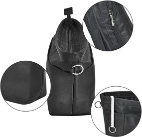 img 2 attached to Black Large Vercord Premium Nylon Purse Organizer Tote Handbag Insert with Zipper, 13 Pockets, Bag in Bag Organizers