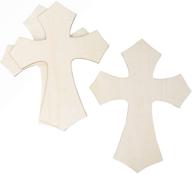 🛠️ large unfinished wood wall cross - set of 3 - diy craft, religious home decor - 11.8 x 15.5-inch hanging cross logo