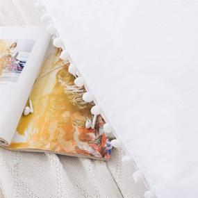 img 2 attached to 🌼 Bohemian Vibe Body Pillow Covers - White Pom Pom Pillowcases in 20x54 Inch Size - 100% Pure Cotton with Concealed Zipper Closure