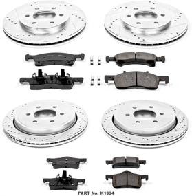 img 2 attached to Улучшите тормозные характеристики с набором Power Stop K1934 Z23 Carbon Fiber Brake Pads & Drilled/Slotted Rotors.