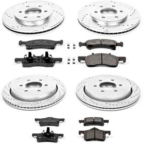 img 1 attached to Улучшите тормозные характеристики с набором Power Stop K1934 Z23 Carbon Fiber Brake Pads & Drilled/Slotted Rotors.