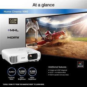img 3 attached to Проектор Epson Home Cinema 1060 Full HD 1080p с яркостью 3 100 люмен и встроенными динамиками, 2x HDMI