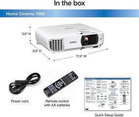 img 1 attached to Epson Home Cinema 1060 Full HD 1080p 3,100 Lumens Projector with 2x HDMI & Built-in Speakers