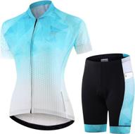 🚴 baleaf women's cycling jersey set with breathable short sleeve shirt, 3d padded bike shorts, and convenient pockets logo