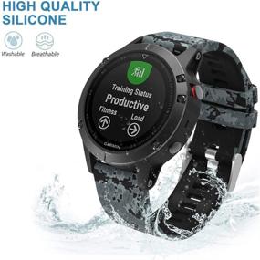 img 1 attached to 🏃 Премиум мягкий силиконовый спортивный ремешок для Garmin Fenix 5 - совместим с Fenix 5 Plus/ Fenix 6 Pro/ Forerunner 935/ Instinct/ Approach S60/ Forerunner 945 - быстрая установка 22 мм полоса