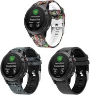 🏃 премиум мягкий силиконовый спортивный ремешок для garmin fenix 5 - совместим с fenix 5 plus/ fenix 6 pro/ forerunner 935/ instinct/ approach s60/ forerunner 945 - быстрая установка 22 мм полоса логотип