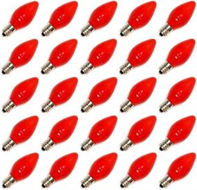 img 1 attached to 🎄 Vickerman 10074 - C7 Candelabra Screw Base Ceramic Red (25 pack) Christmas Light Bulbs for Festive Lighting (V471753)