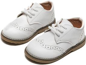 img 2 attached to 👞 DADAWEN Lace Up Uniform Comfort Boys' Shoes and Oxfords: A Classic Choice for Style and Comfort