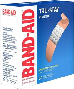 img 1 attached to Band-Aid Tru-Stay Plastic Strips: Effective 60 ct Adhesive Bandages for Wound Care & First Aid