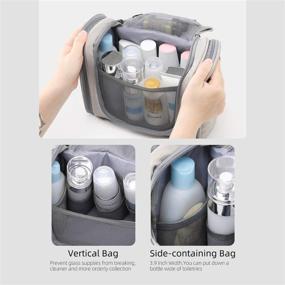 img 2 attached to 🧳 Q.M.R Premium Leather Travel Size Toiletries Bag: Stylish and Versatile Waterproof Washable Cosmetic Makeup Kit for Men and Women (Pebble)