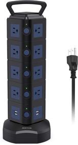 12 AC Power Strip Tower with 6 USB A, 6.5ft Cable white [Plug Type B]