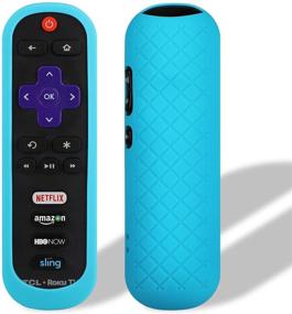 img 1 attached to 📺 Nightglow Blue Silicone Case for TCL Roku RC280 Remote – Akwox Lightweight [Anti Slip] Shock Proof Cover for Roku 3600R / 3500R (2014 Model) TV Remote [Includes Lanyard]