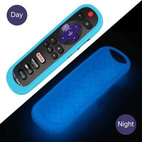 img 2 attached to 📺 Nightglow Blue Silicone Case for TCL Roku RC280 Remote – Akwox Lightweight [Anti Slip] Shock Proof Cover for Roku 3600R / 3500R (2014 Model) TV Remote [Includes Lanyard]