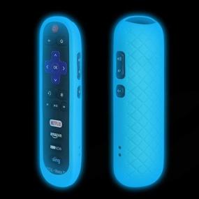 img 3 attached to 📺 Nightglow Blue Silicone Case for TCL Roku RC280 Remote – Akwox Lightweight [Anti Slip] Shock Proof Cover for Roku 3600R / 3500R (2014 Model) TV Remote [Includes Lanyard]