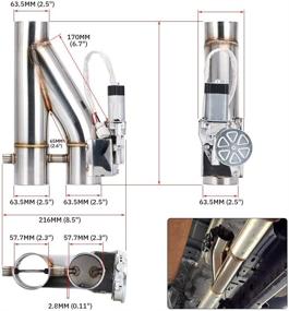 img 1 attached to 🔌 PQY Universal 2.5“ Electric Exhaust Cutout Remote Controller Motor E-cut Valve Kit Dual Flaps Type: Enhance Your Vehicle's Performance and Sound!