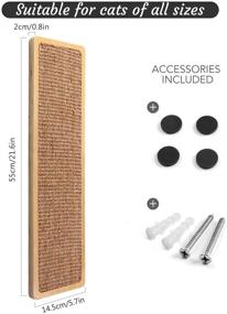 img 2 attached to Odoland Sisal Cat Scratching Post with Wand | Wall Mounted Indoor Natural Wooden Scratcher Board for Kitty | Modern Wall Furniture Scratch Deterrent Pad for Cats