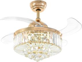 img 4 attached to NOXARTE Crystal Chandelier Dimmable Retractable