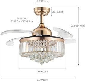 img 1 attached to NOXARTE Crystal Chandelier Dimmable Retractable