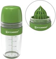 kitchendao 2 in 1 salad dressing shaker and citrus juicer with dripless pour, leak-free design, soft grip, anti-slip feet, easy cleaning, dishwasher safe, bpa free, 250ml (1 cup) logo