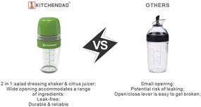 img 3 attached to KITCHENDAO 2 in 1 Salad Dressing Shaker and Citrus Juicer with Dripless Pour, Leak-free Design, Soft Grip, Anti-slip Feet, Easy Cleaning, Dishwasher Safe, BPA Free, 250ml (1 Cup)