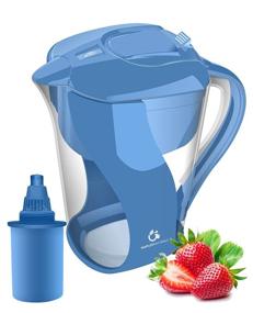 img 4 attached to Naples Naturals Alkaline Water Pitcher 109X1 – Chlorine & Contaminant Removal, pH Boost - Blue
