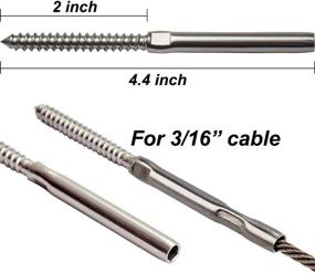 img 3 attached to 🔩 Lulultn T316 Stainless Steel Cable Railing Hardware System Kit for Wood Posts – 3/16 Inch, Swage Lag Screws Left & Right – 30 Pairs