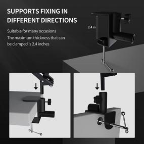 img 3 attached to Versatile Camera Desk Mount Stand with Adjustable C-clamp - Ideal for DSLR Camera, Video, Panel, Tablet, and Phone (16-43In)