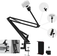 versatile camera desk mount stand with adjustable c-clamp - ideal for dslr camera, video, panel, tablet, and phone (16-43in) logo