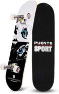 🛹 premium 31-inch pro skateboard: ideal for beginners, kids, teens, and adults - complete set with 7 layer canadian maple, double kick, concave design, perfect for learning pro tricks logo