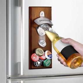 img 4 attached to 🍺 Wall Mounted Magnetic Bottle Opener - Ideal Gifts for Men: Dad, Husband, Boyfriend - Unique Beer Christmas Gift Ideas - Cool Stuff Gadgets, Stocking Stuffers - Perfect for Birthday, Anniversary, Housewarming Presents