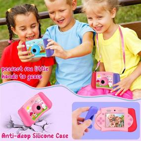 img 1 attached to GKTZ Toys for Girls Age 3-10, Kids Camera Digital Video Camcorder for Toddler, Dual Lens Selfie Camera Kids Music Player, Best Christmas Birthday Gift for 3 4 5 6 7 8 Year Old Girl with 16G SD Card(Pink)