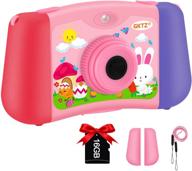 gktz toys for girls age 3-10, kids camera digital video camcorder for toddler, dual lens selfie camera kids music player, best christmas birthday gift for 3 4 5 6 7 8 year old girl with 16g sd card(pink) logo