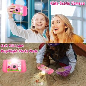 img 3 attached to GKTZ Toys for Girls Age 3-10, Kids Camera Digital Video Camcorder for Toddler, Dual Lens Selfie Camera Kids Music Player, Best Christmas Birthday Gift for 3 4 5 6 7 8 Year Old Girl with 16G SD Card(Pink)