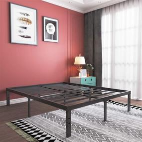 img 4 attached to 🛏️ 16 Inch Full Size Platform Bed Frame: Heavy Duty Steel Base for Maximum Strength and Stability - Easy Assemble, Noise Free, Non-Slip Design - No Box Spring Needed, Full Weight Capacity