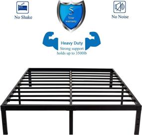 img 1 attached to 🛏️ 16 Inch Full Size Platform Bed Frame: Heavy Duty Steel Base for Maximum Strength and Stability - Easy Assemble, Noise Free, Non-Slip Design - No Box Spring Needed, Full Weight Capacity