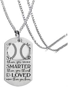 img 3 attached to 🏀 MIAOGIFT Basketball Player Pendant Dog Tag Necklace - Inspirational Reminder for Braver Spirit to My Son/Daughter, Family & Friends - Gift for Sports Enthusiasts - Baseball Jewelry Necklace