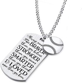 img 4 attached to 🏀 MIAOGIFT Basketball Player Pendant Dog Tag Necklace - Inspirational Reminder for Braver Spirit to My Son/Daughter, Family & Friends - Gift for Sports Enthusiasts - Baseball Jewelry Necklace