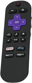 img 2 attached to 📺 UBay LC-RCRUS-17: Premium Remote Control Replacement for Sharp Roku TV with Shortcut Key Options for HBO, Netflix, and Sling