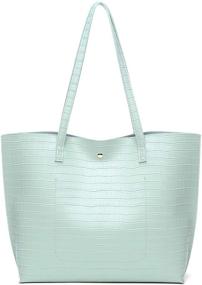 img 1 attached to Leather Shoulder Dreubea Capacity Handbag Women's Handbags & Wallets in Totes