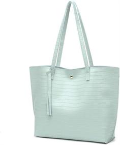 img 3 attached to Leather Shoulder Dreubea Capacity Handbag Women's Handbags & Wallets in Totes