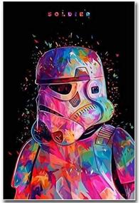 img 1 attached to Tar Wars 7 The Force Awakens Wall Art Pictures Diamond Painting: Full Round Drill 5D DIY Diamond Painting, Home Decor Craft Mosaic - Soldier (30X40CM)