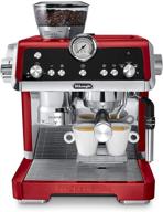 ☕ de'longhi ec9335r la specialista espresso machine with sensor grinder, dual heating system, advanced latte system & hot water spout for americano coffee or tea, stainless steel in red logo