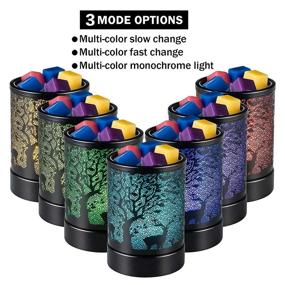 img 3 attached to Electric Wax-Melt Warmer Burners - Scented Fragrance Oil Warmer With 🕯️ 7 Colors Changing LED Light For Home Decor (B-Black Tree Elk Colorful)