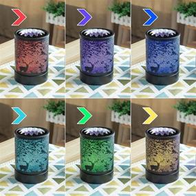 img 2 attached to Electric Wax-Melt Warmer Burners - Scented Fragrance Oil Warmer With 🕯️ 7 Colors Changing LED Light For Home Decor (B-Black Tree Elk Colorful)