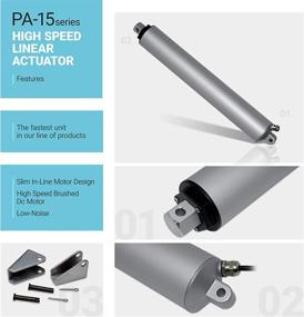 img 3 attached to 🏎️ High Speed Brushed DC Motor with Sturdy Stroke: Progressive Automations Linear Electric Actuator 12V (1 in. 22 lbs.) for Various Applications - Home, Office, Automation, Indoor & Outdoor. PA-15-1-22