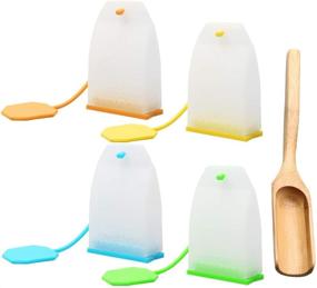 img 4 attached to 🍵 Premium 4 Pack Silicone Tea Infuser Set: Reusable Loose Leaf Tea Bags Strainer with Spoon - 4 Vibrant Colors