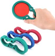 🔧 parts express 3in1 container bottle jar lid can opener: easy twist kitchen tool with silicon jar opener and screw cap jar bottle wrench - random colors (red, green, blue) logo