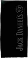 🏖️ jack daniel's official large black beach towel - premium velour and terry fabric - 30 x 60 inches logo
