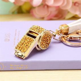 img 1 attached to Whistle Keyring Rhinestone Gold Plated Champagne