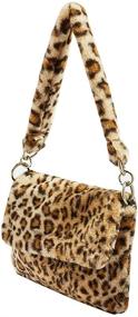 img 3 attached to Mellshy Cheetah Print Faux Fur Tote Bag: Stylish Leopard Handbag with Crossbody Messenger Function